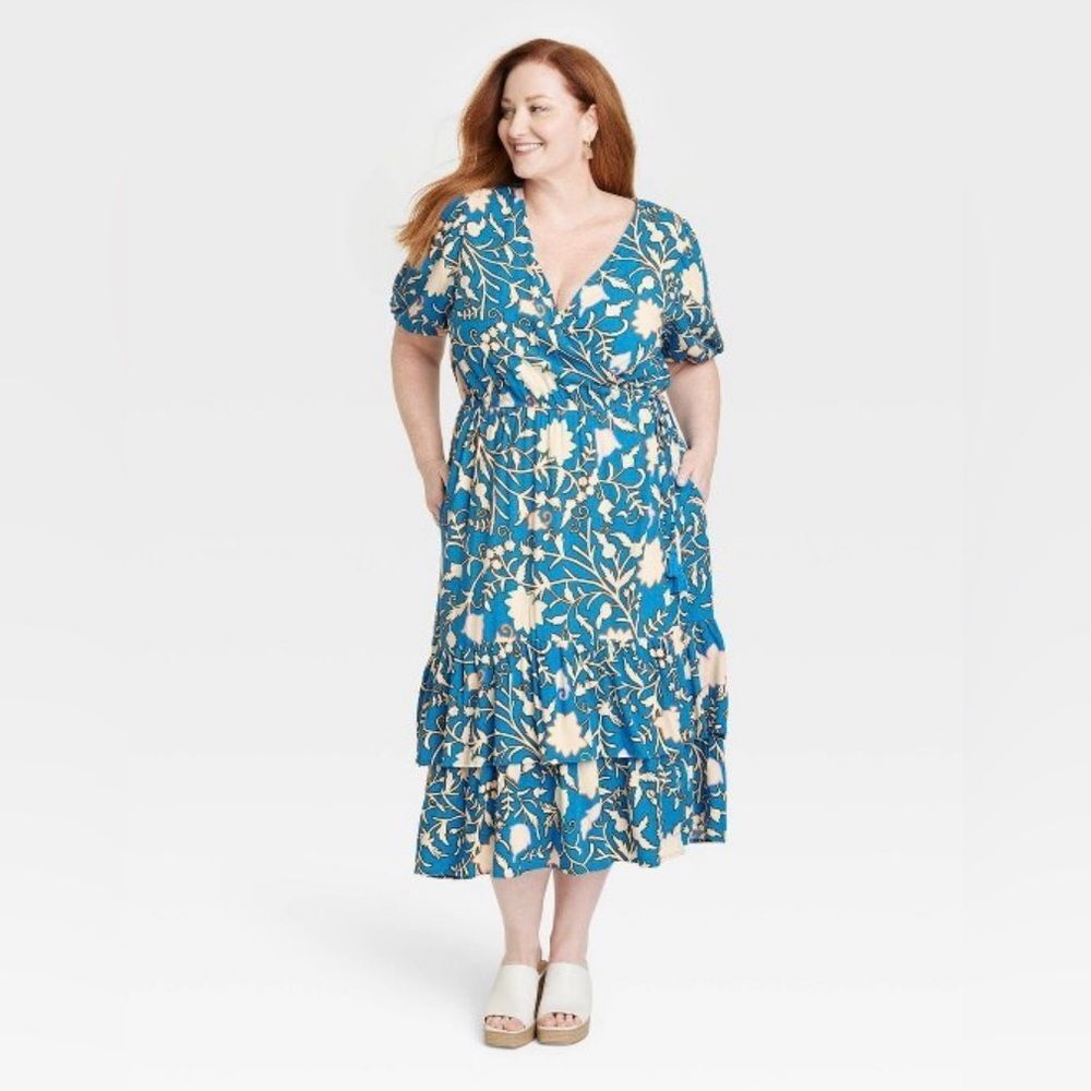 Knox Rose Floral Wrap Dress Boho Tassels Size 1X